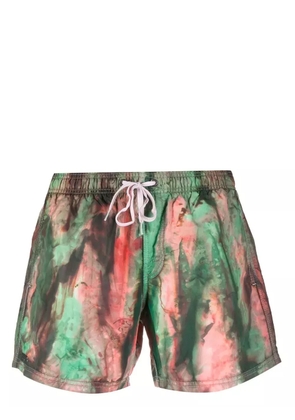 Sundek tie-dye drawstring swim shorts - Green