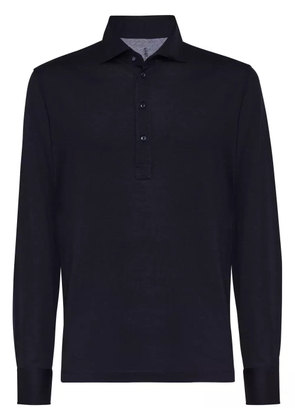 Brunello Cucinelli long-sleeve polo shirt - Blue