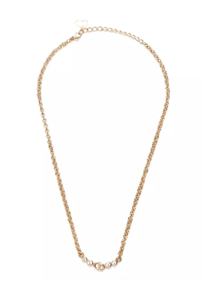 Christian Dior Pre-Owned rhinestone-embellished CD-pendant necklace - Gold