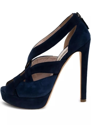 Miu Miu Pre-Owned 130mm suede platform sandals - Blue