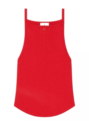 Courrèges ribbed halter top - Red