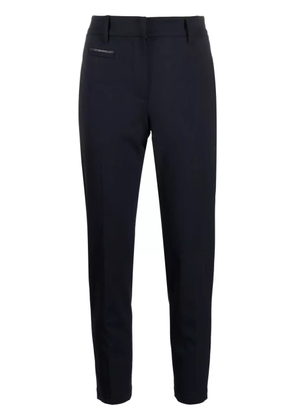 Brunello Cucinelli Monili bead-embellished cropped trousers - Blue