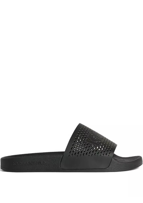 Karl Lagerfeld leather slides - Black