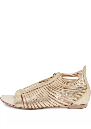 Giuseppe Zanotti Vintage leather flat sandals - Gold