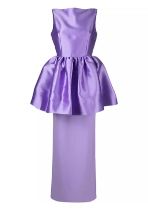 Solace London Alda peplum-skirt maxi dress - Purple