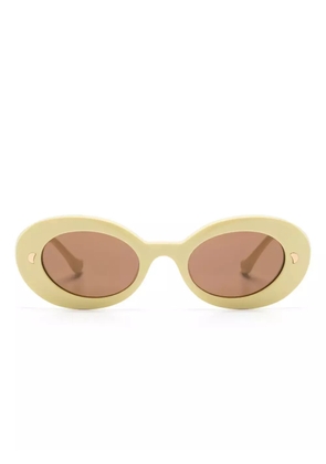 Nanushka Giva oval-frame sunglasses - Yellow