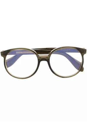 Cutler & Gross translucent-design round-frame glasses - Green