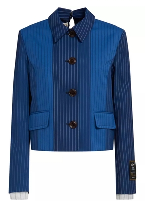 Marni pinstripe-pattern virgin wool jacket - Blue