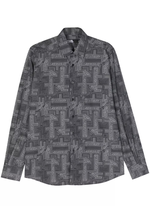 Karl Lagerfeld logo-print cotton shirt - Black