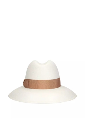 Borsalino Claudette Panama ribbon-trim hat - Neutrals