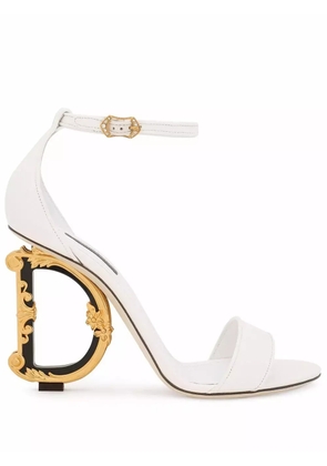 Dolce & Gabbana Baroque DG 105mm leather sandals - White