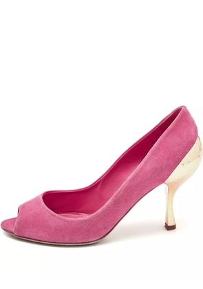 Sergio Rossi Vintage Pre-owned 85mm peep-toe suede pumps - Pink