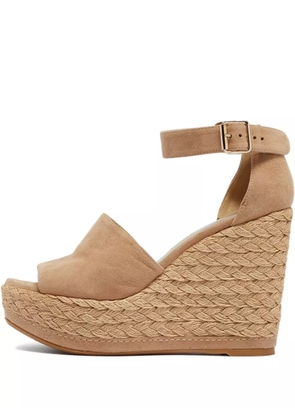 Stuart Weitzman pre-owned 120mm wedge espadrilles - Neutrals