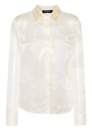Fabiana Filippi crystal-embellished silk shirt - Neutrals