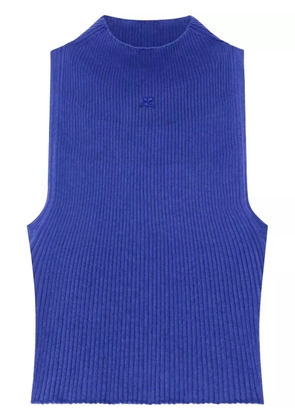 Courrèges mock-neck tank top - Blue