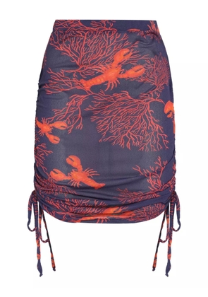 Brigitte graphic-print drawstring skirt - Blue