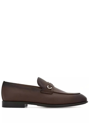 Ferragamo Gancini-buckle leather loafers - Brown