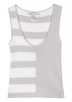 CHANEL Pre-Owned 2000s striped cotton tank top - Grey