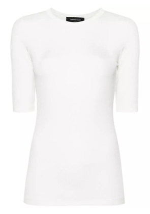 Fabiana Filippi cut-out fine-ribbed top - White