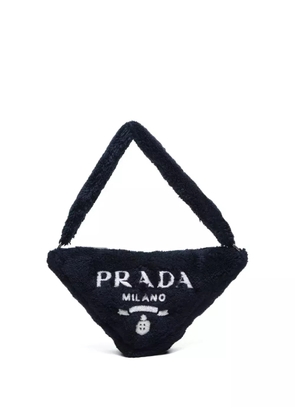 Prada Pre-Owned 2000-2020s terry-cloth triangle shoulder bag - Black