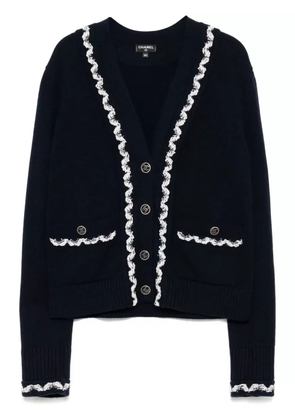 CHANEL Pre-Owned 2000s braid embellishment cardigan - Blue