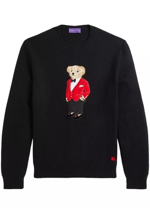 Ralph Lauren Purple Label Polo Bear-embroidered jumper - Black