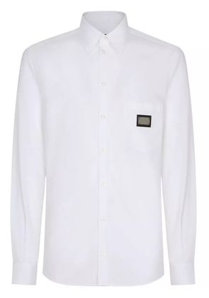 Dolce & Gabbana Martini-fit logo-tag cotton shirt - White