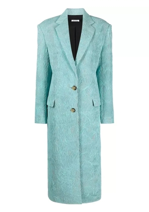 Krizia single-breasted cracked-effect coat - Blue