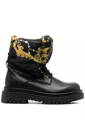 Versace Jeans Couture logo-print round-toe boots - Black