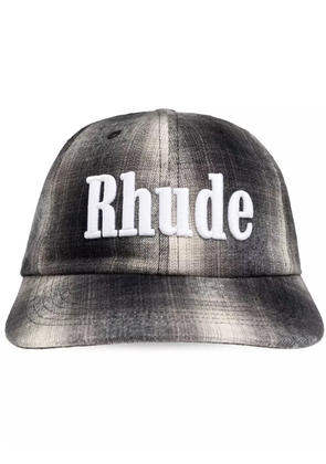 RHUDE embroidered-logo cotton cap - Grey