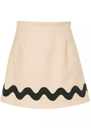 Patou Wave tweed mini skirt - Neutrals