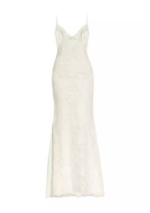 Self-Portrait lace embroidered maxi dress - White