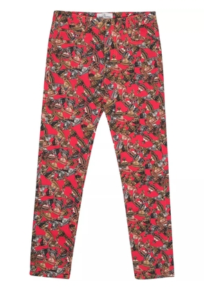 Vivienne Westwood Orb-logo-print twill trousers - Red
