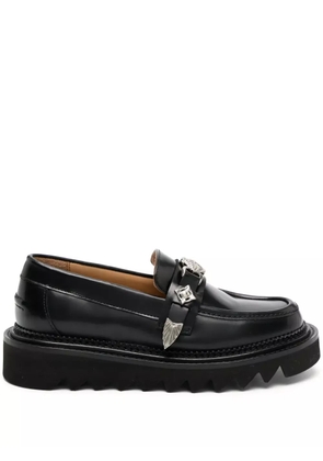 Toga Pulla stud-embellished leather loafers - Black