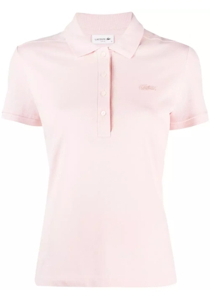 Lacoste logo-appliqué cotton polo shirt - Pink