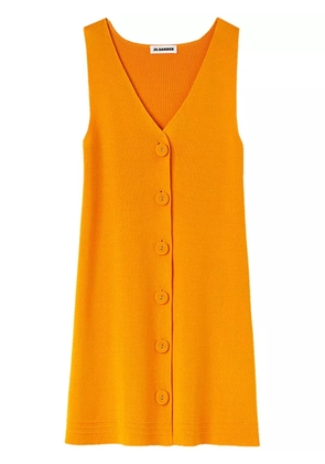 Jil Sander V-neck knitted minidress - Orange