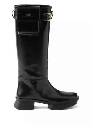 Prada 40mm pouch boots - Black