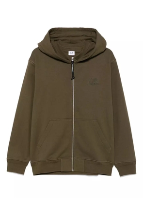 C.P. Company logo-embroidered hoodie - Green