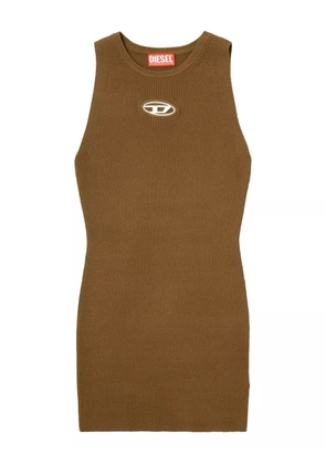 Diesel M-Caddix metallic-logo ribbed dress - Brown