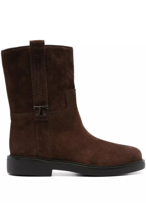 Tod's T Timeless-plaque boots - Brown