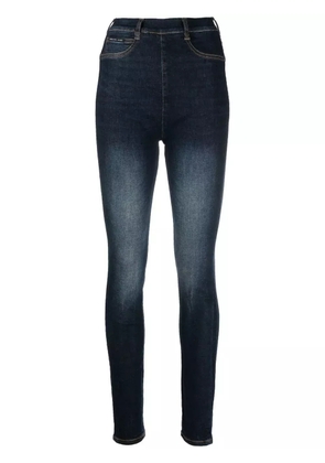 Philipp Plein high-waist zip-up jeggings - Blue