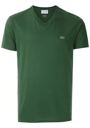 Lacoste logo-embroidered cotton V-neck T-shirt - Green
