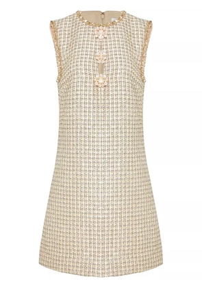 Self-Portrait embellished bouclé mini dress - Gold