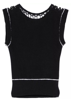 MM6 Maison Margiela open-knit vest - Black