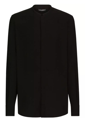 Dolce & Gabbana long-sleeved silk-blend shirt - Black