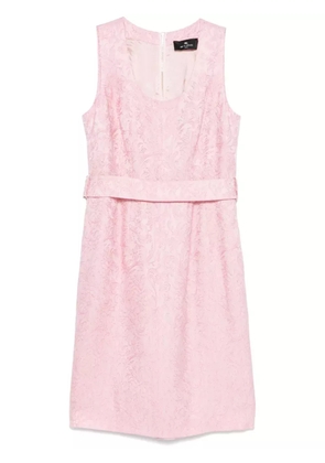 ETRO paisley-embroidery midi dress - Pink