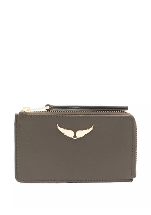 Zadig&Voltaire ZV Card logo-plaque leather cardholder - Green