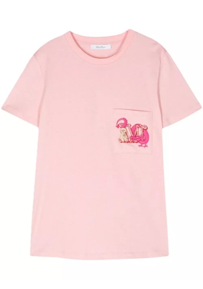 Max Mara monogram-print cotton T-shirt - Pink