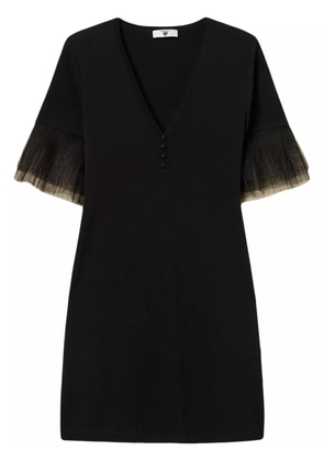 TWINSET tulle trim dress - Black