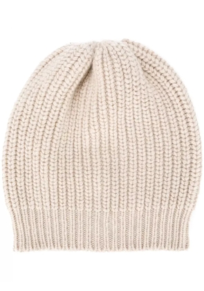 Brunello Cucinelli plain cable-knit beanie - Neutrals